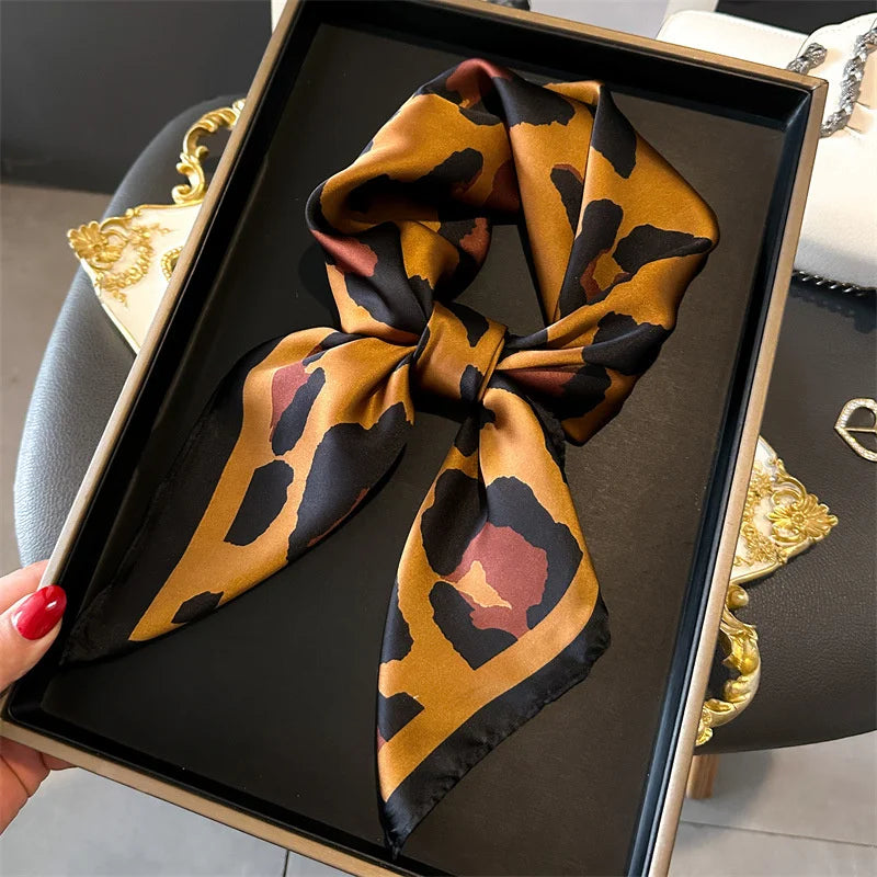Elegant Square Silk Wrap for Hair, Neck, and Styling Accents