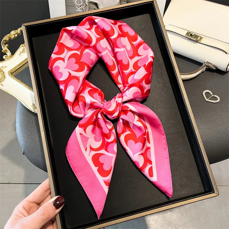 Elegant Square Silk Wrap for Hair, Neck, and Styling Accents